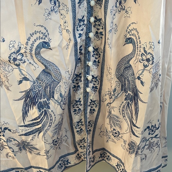 Sunday Elegant Cream and Blue Floral Dress - Picture 4 of 12